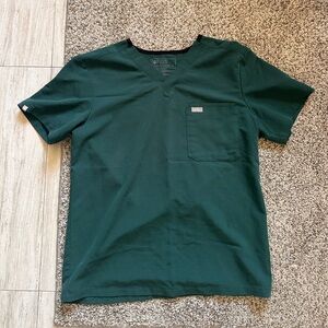 Figs Technical Collection Scrub Top, Men’s Size Medium, Dark Green